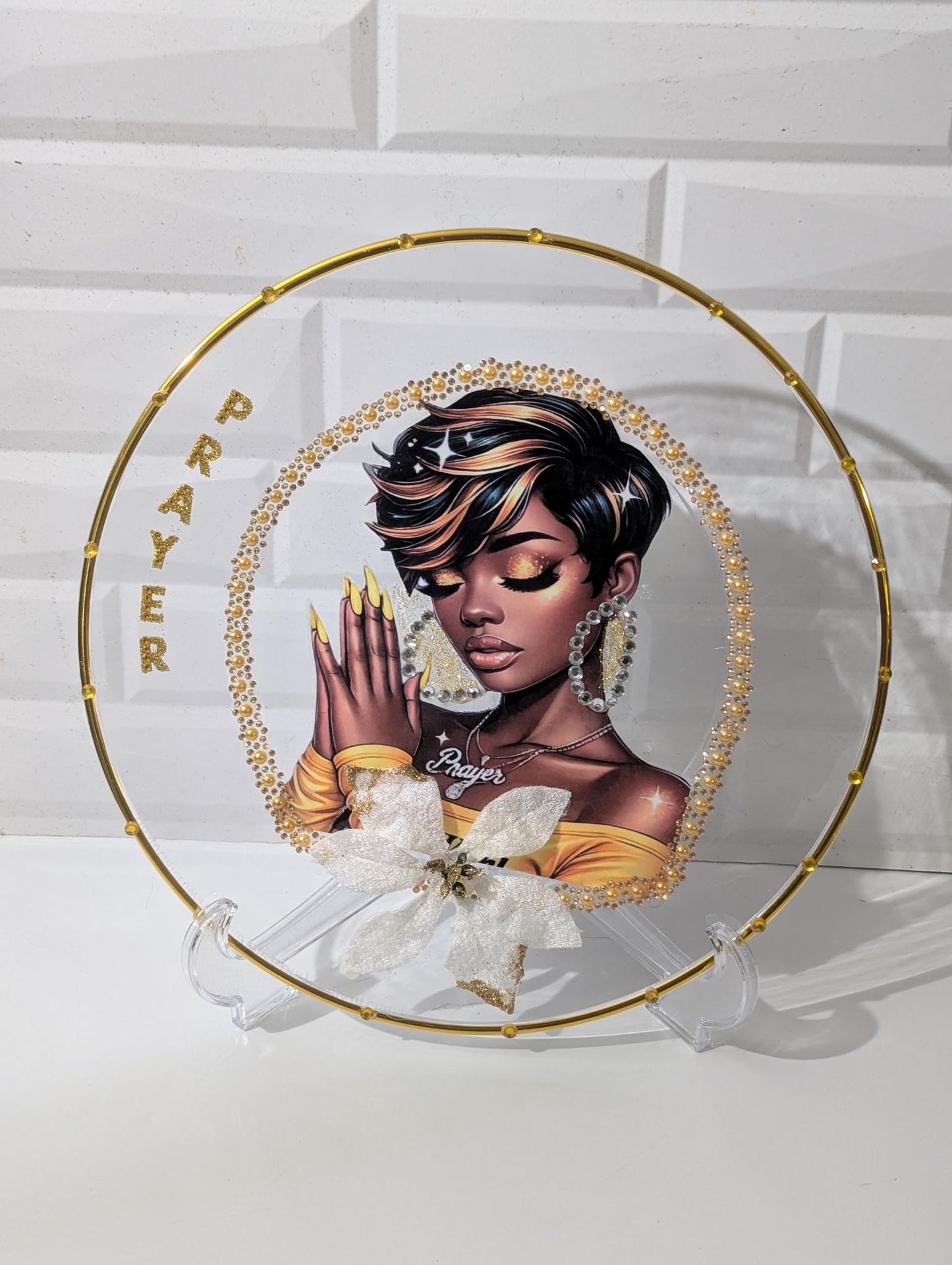 Custom Praying Woman Display