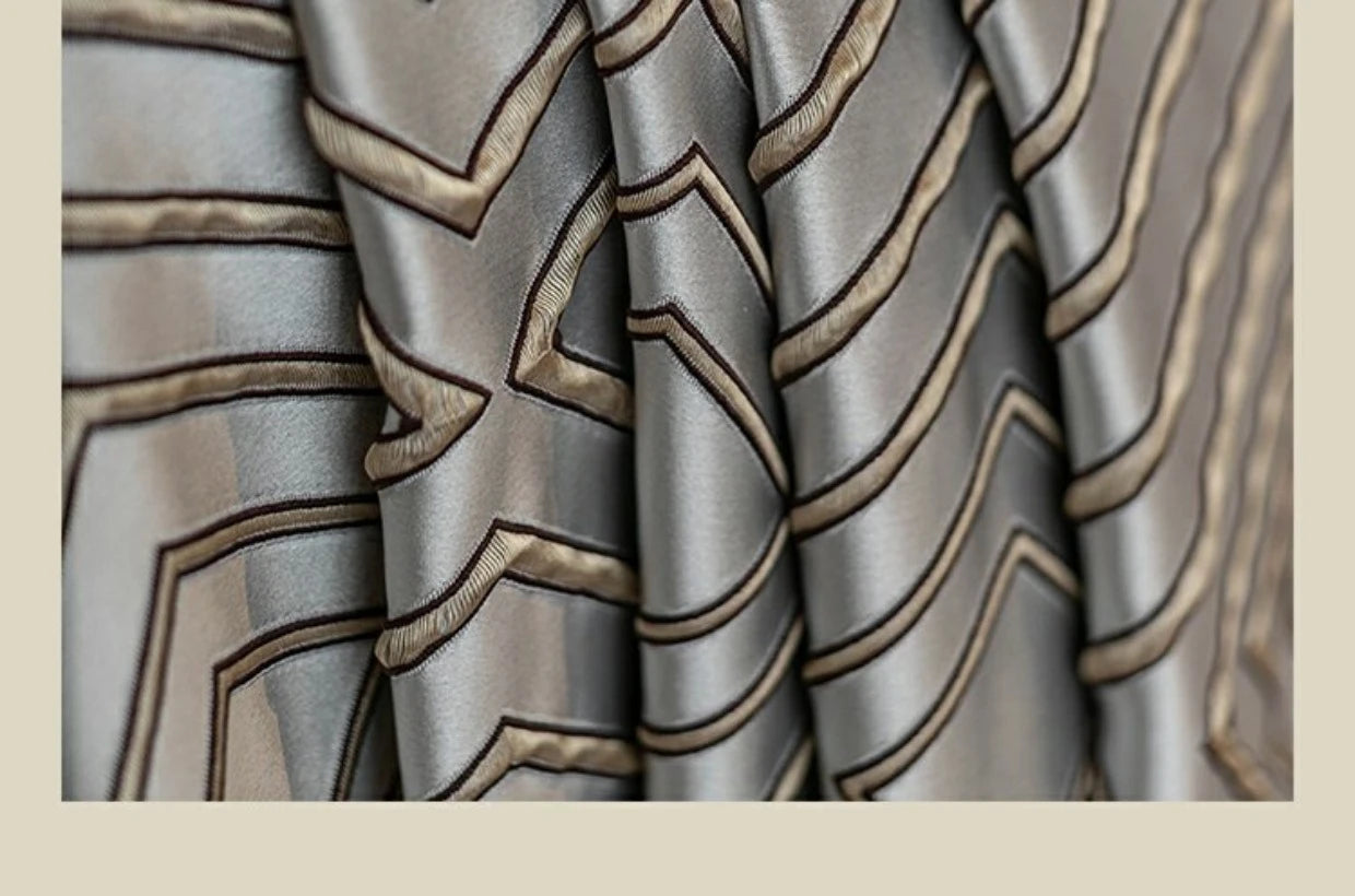 Gray Diamond Jacquard Blackout Curtain