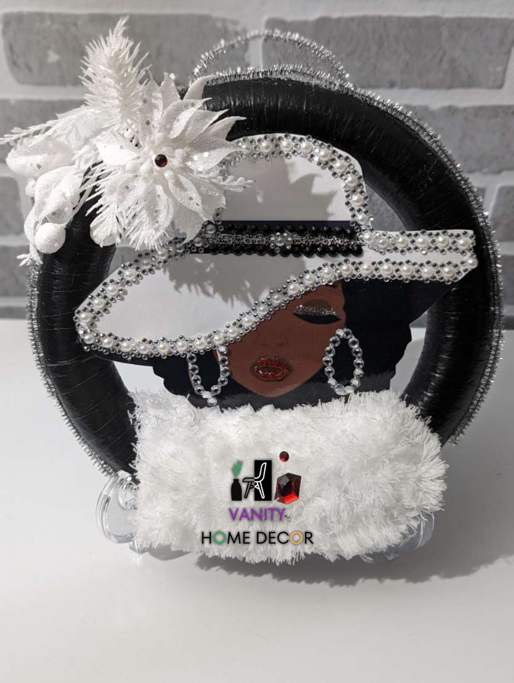 Handmade Lady White Hat Wreath