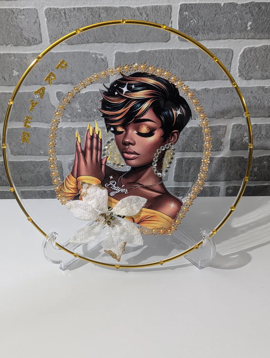 Custom Praying Woman Display