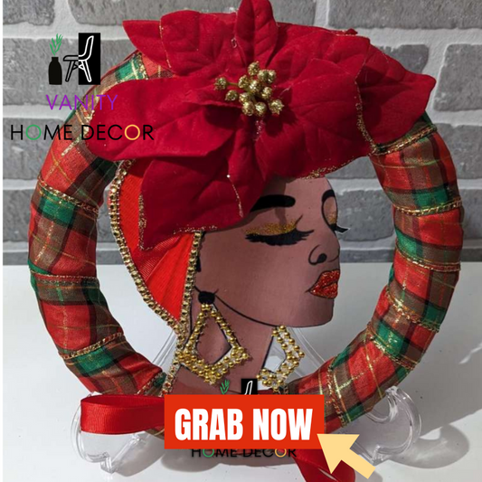 Handmade Lady Christmas Wreath - Vanity Home Decor