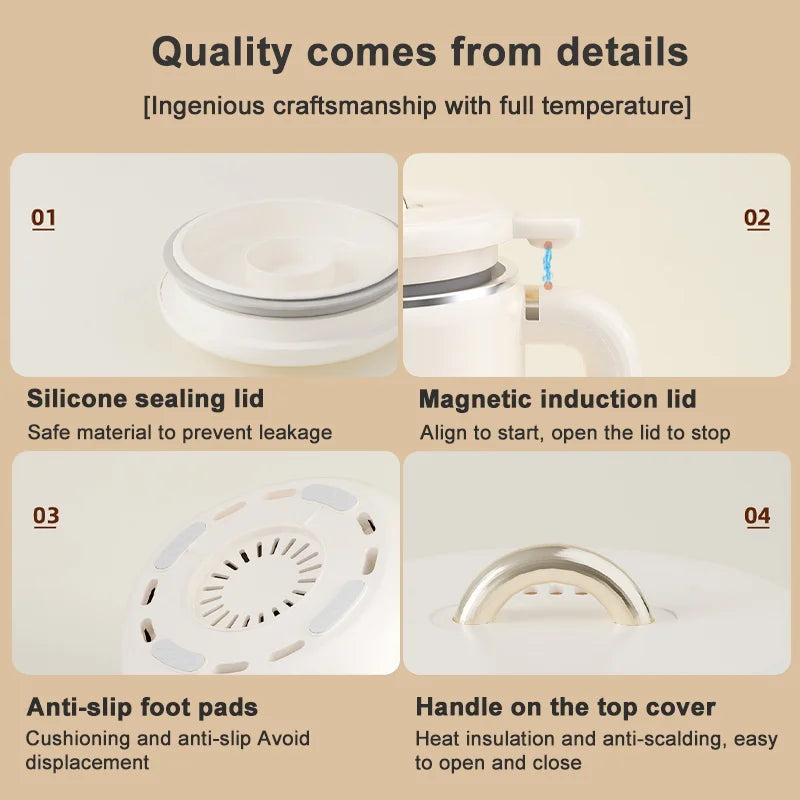 Intelligent Filter-Free Soy Milk Maker – Electric Blender & Food Mixer e