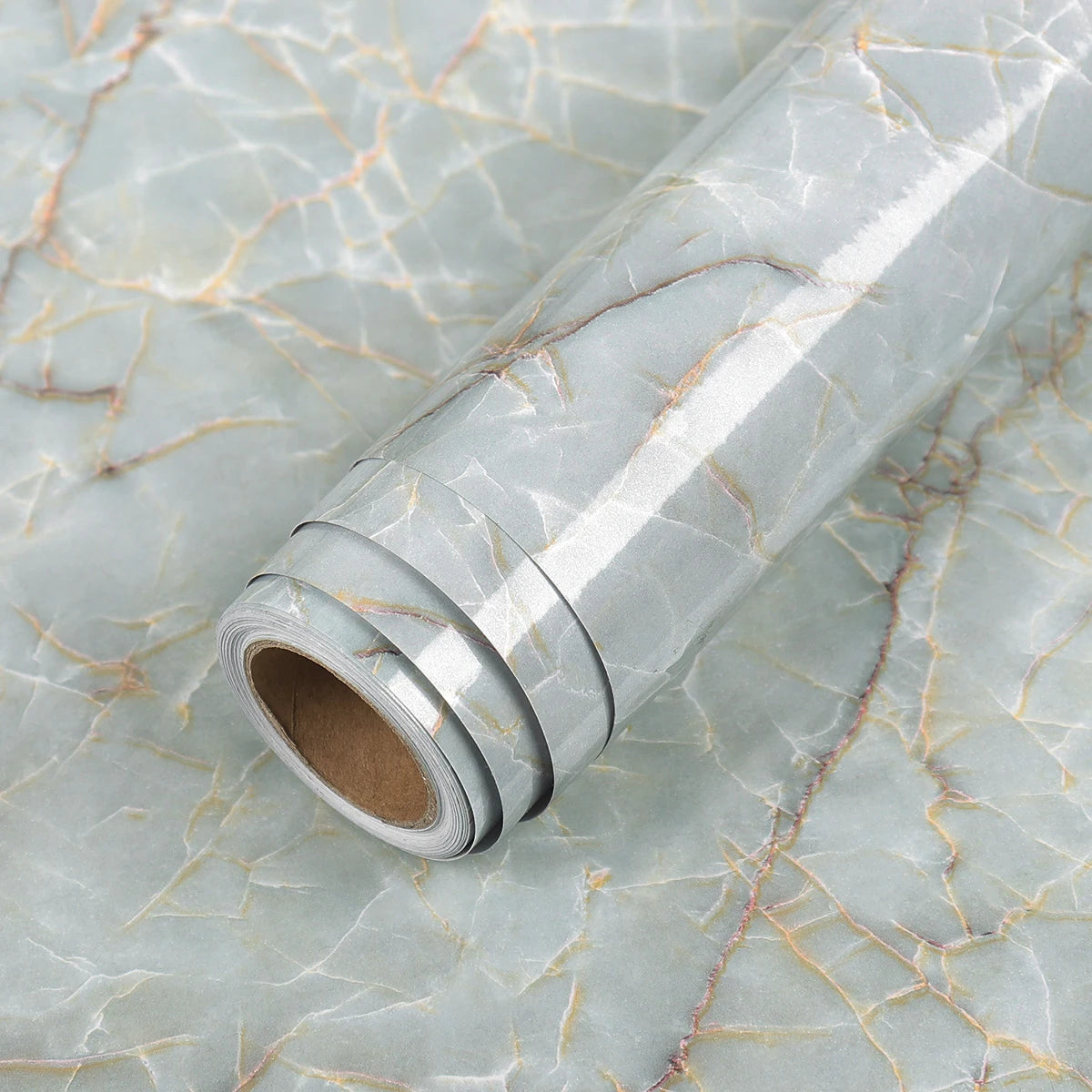 Waterproof marble peel and stick PVC contact paper for countertops and home décor