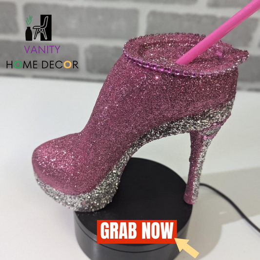 Pink + Stiletto Heel Tumbler Cup Vanity Home Decor