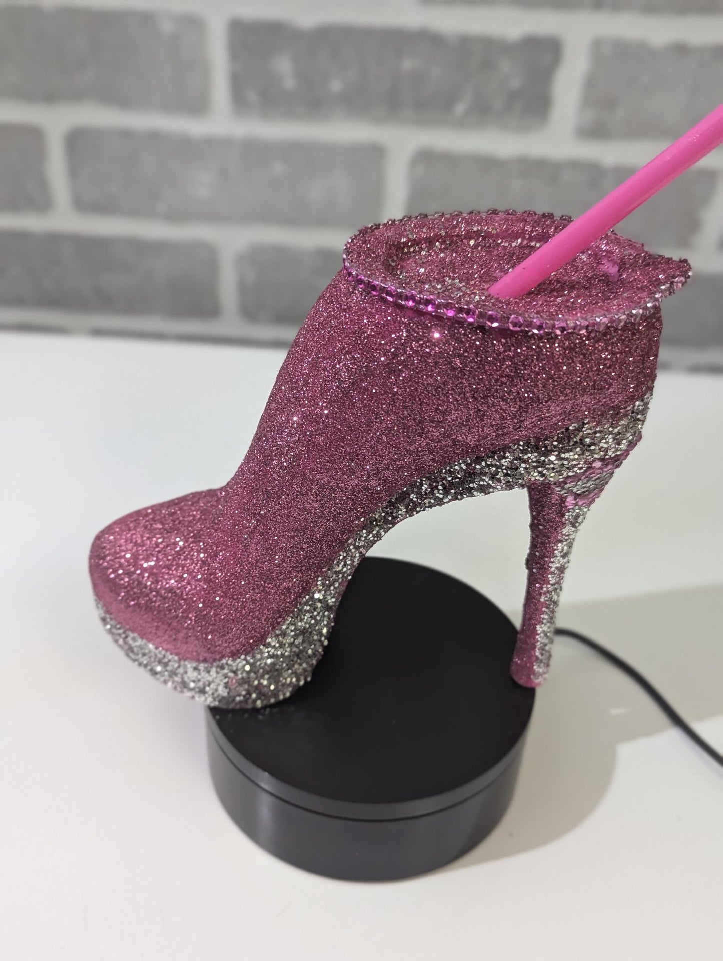 Pink + Stiletto Heel Tumbler Cup Vanity Home Decor