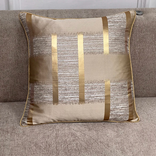 Shiny Gold Stripe Decoration Pillowcase