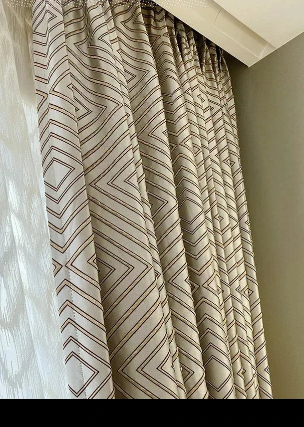 Gray Diamond Jacquard Blackout Curtain