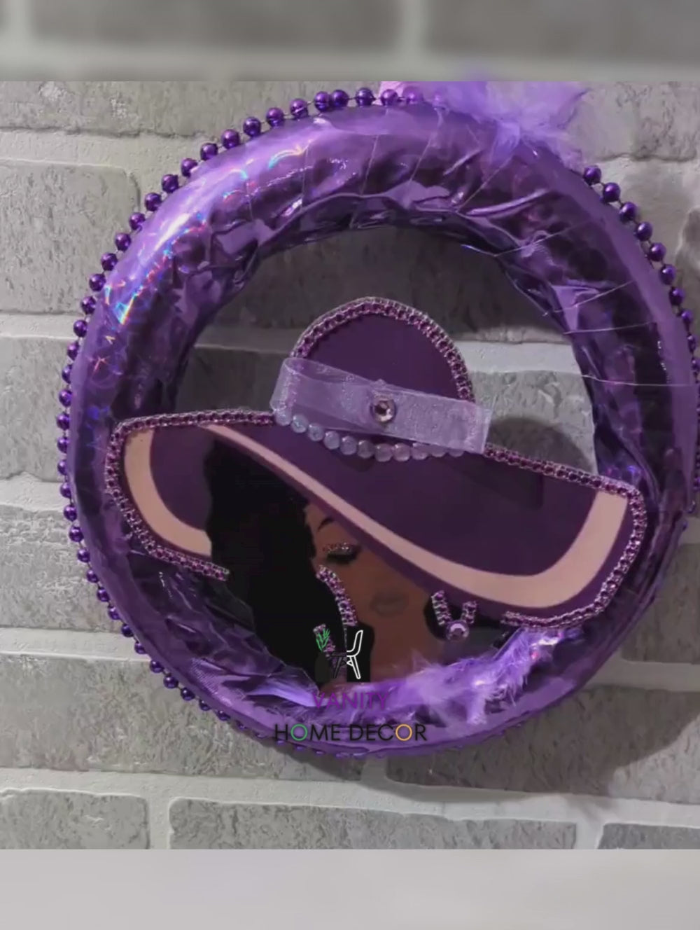 Handmade Lady Purple Wreath