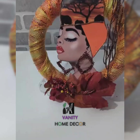 Handmade Orange Lady Wreath