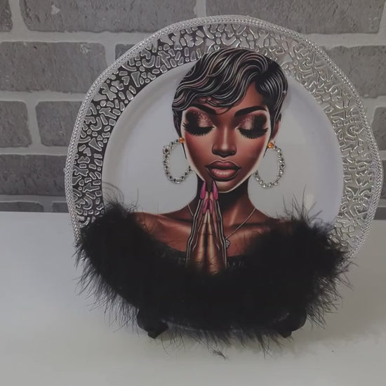Handmade Praying Lady Decorative Plate – Elegant Inspirational Home Décor Video