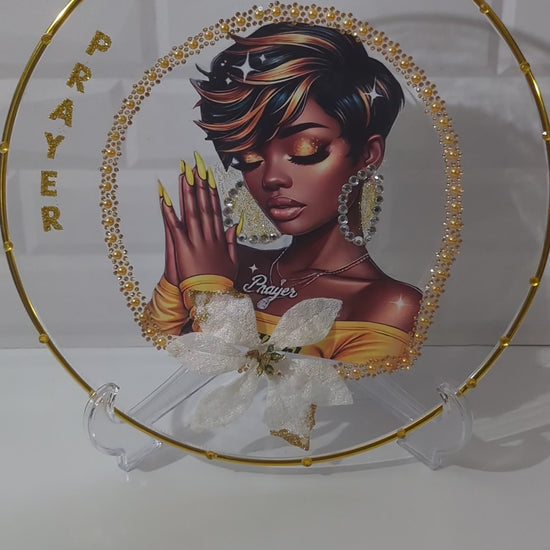 Custom Praying Woman Display