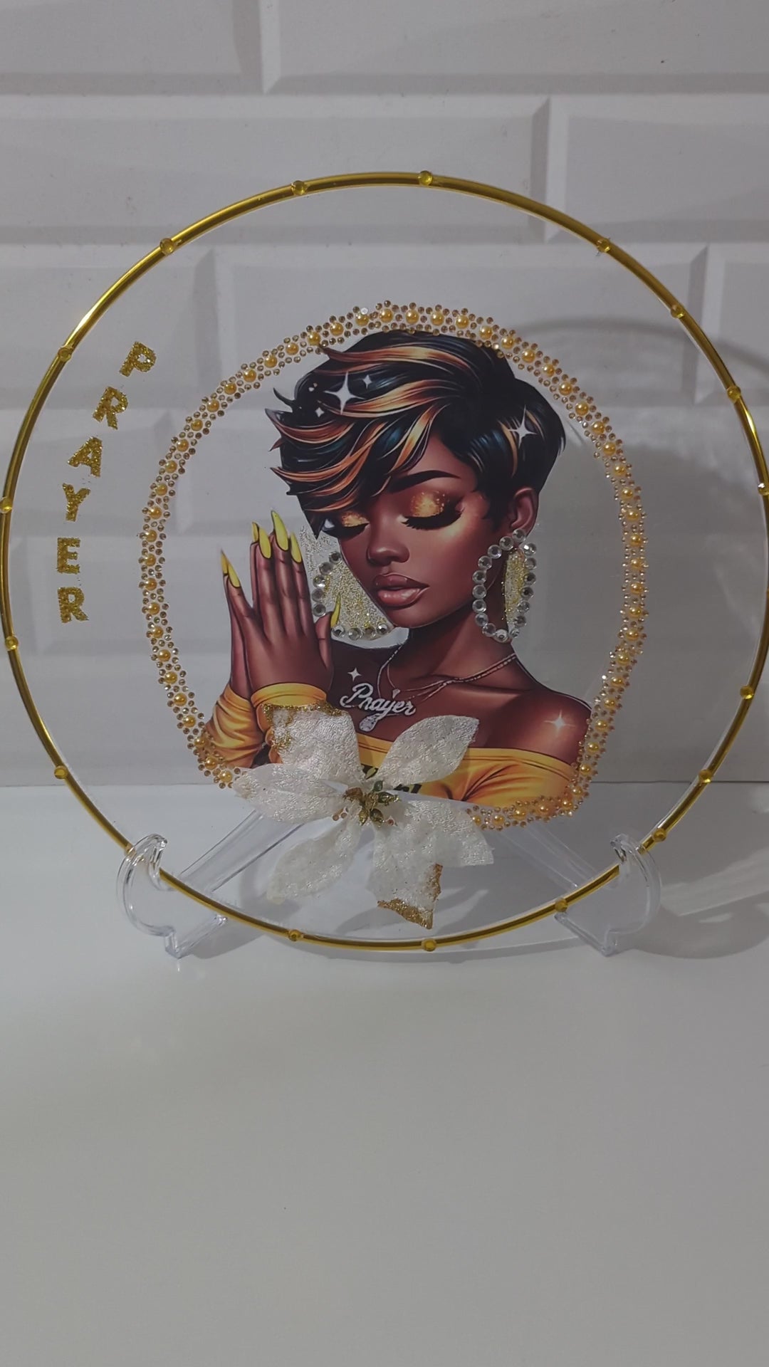 Custom Praying Woman Display